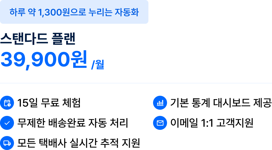 스탠다드 플랜, 가격 및 혜택 안내
