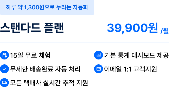 스탠다드 플랜, 가격 및 혜택 안내